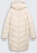 TOM TAILOR Damen Puffer-Mantel mit Kapuze, weiß, Uni, Gr. XXL