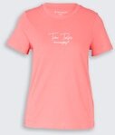 TOM TAILOR Damen T-Shirt mit Logo-Print, rosa, Uni, Gr. XXL