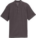 TOM TAILOR DENIM Herren Relaxed Fit Poloshirt mit Stehkragen, grau, Uni, Gr. M