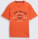 TOM TAILOR Herren T-Shirt mit Logo-Print, rot, Uni, Gr. XXXL