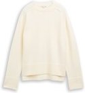 TOM TAILOR Damen Loose Fit Strickpullover, weiß, Uni, Gr. XXXL