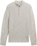 TOM TAILOR Herren Troyer Pullover mit Wollanteil, weiß, Meliert, Gr. S