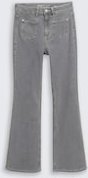 TOM TAILOR DENIM Damen TTAVA FLARED Jeans mit aufgesetzten Taschen, grau, Uni, Gr. 29/32