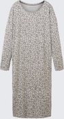 TOM TAILOR Damen Nachthemd mit Leo-Print, grau, Animalprint, Gr. 3XL/46