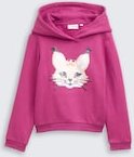 TOM TAILOR Mädchen Hoodie Sweatshirt mit Wendepailletten, rosa, Uni, Gr. 104/110