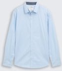 TOM TAILOR Herren Regular Fit Hemd mit Stretch, blau, Uni, Gr. L