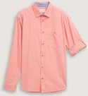 TOM TAILOR Herren Regular Fit Hemd mit verstellbarer Ärmellänge, rot, Uni, Gr. S
