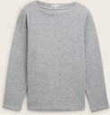 TOM TAILOR Damen Plus Size - Soft-Touch Sweatshirt mit Knopfdetails, grau, Meliert, Gr. 48