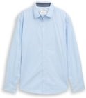 TOM TAILOR Herren Regular Fit Hemd mit Stretch, blau, Uni, Gr. M