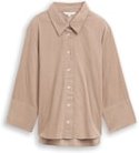 Thumbnail - TOM TAILOR Damen Loose Fit Hemdbluse aus Cord, grau, Uni, Gr. 46