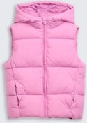 TOM TAILOR Mädchen Puffer-Weste mit Kapuze, rosa, Uni, Gr. 116/122
