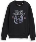 TOM TAILOR Jungen Sweatshirt mit Print, schwarz, Uni, Gr. 152