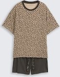 TOM TAILOR Damen Pyjama-Set mit Leo-Print, bunt, Animalprint, Gr. 36
