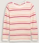 TOM TAILOR Damen Plus Size - Strickpullover mit Bio-Baumwolle, orange, Gestreift, Gr. 46