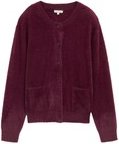 TOM TAILOR Damen Federgarn-Cardigan mit Knopfleiste, rot, Uni, Gr. XXXL