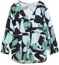 TOM TAILOR Damen Bluse mit Muster, grün, Gemustert, Gr. 34