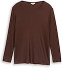 Thumbnail - TOM TAILOR Damen Plus Size - Basic Slim Fit Langarmshirt, braun, Uni, Gr. 50
