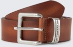 Thumbnail - TOM TAILOR Herren TTTOM Ledergürtel mit eckiger Dornschließe, braun, Logo Print, Gr. 80