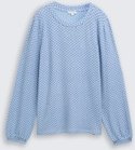 TOM TAILOR Damen Langarmshirt mit Muster, blau, Gemustert, Gr. XS