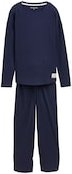 Thumbnail - TOM TAILOR Damen Basic Pyjama-Set, blau, Uni, Gr. 46