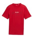 Thumbnail - TOM TAILOR Herren T-Shirt mit Print, rot, Uni, Gr. L
