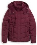 Thumbnail - TOM TAILOR Damen Puffer-Jacke mit abnehmbarer Kapuze, rot, Uni, Gr. S