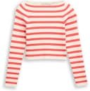Thumbnail - TOM TAILOR Mädchen Cropped Ripp Pullover mit Streifenmuster, rot, Gestreift, Gr. 164