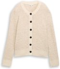 Thumbnail - TOM TAILOR Damen Bouclé Cardigan mit Wollanteil, beige, Meliert, Gr. L