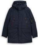 TOM TAILOR Herren Arctic Parka mit abnehmbarer Kapuze, blau, Uni, Gr. XXXL