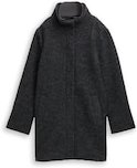 Thumbnail - TOM TAILOR DENIM Damen Bouclé Wollmantel mit Stehkragen, grau, Meliert, Gr. XXL