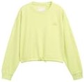 Thumbnail - TOM TAILOR Mädchen Cropped Sweatshirt mit Print, grün, Uni, Gr. 152