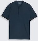 TOM TAILOR DENIM Herren Piqué Poloshirt mit Stehkragen, blau, Meliert, Gr. XL
