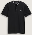 TOM TAILOR DENIM Herren Poloshirt mit Bomberkragen, schwarz, Uni, Gr. S