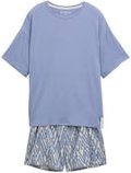 Thumbnail - TOM TAILOR Damen Pyjama-Set mit Allover-Print, blau, Print, Gr. 3XL/46