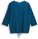 Thumbnail - TOM TAILOR Damen Plus Size - Langarmshirt mit Knopf-Details, blau, Uni, Gr. 46