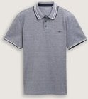 TOM TAILOR Herren Piqué Poloshirt mit Stretch, blau, Meliert, Gr. XXXL