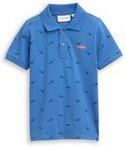 TOM TAILOR Jungen Piqué Poloshirt mit Stickerei, blau, Gemustert, Gr. 128/134