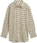 Thumbnail - TOM TAILOR Damen Oversize Bluse mit Leinenanteil, beige, Gemustert, Gr. 38