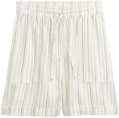 TOM TAILOR DENIM Damen Relaxed Shorts mit Leinenanteil, weiß, Gestreift, Gr. M