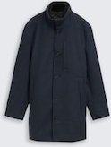 TOM TAILOR Herren 2-in-1 Wollmantel mit abnehmbarer Innenjacke, blau, Meliert, Gr. XXL