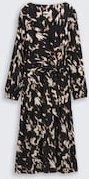 TOM TAILOR Damen Midi-Wickelkleid mit Muster, braun, Animalprint, Gr. 36