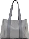 TOM TAILOR Damen TTMANOLA L Shopper mit kontrastfarbenen Henkeln, grau, Uni, Gr. ONESIZE