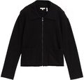 TOM TAILOR Damen Strickjacke mit Reißverschluss, schwarz, Uni, Gr. XXXL