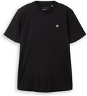 TOM TAILOR DENIM Herren Basic T-Shirt, schwarz, Uni, Gr. S