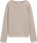 Thumbnail - TOM TAILOR Damen Strickpullover mit U-Boot-Ausschnitt, beige, Gestreift, Gr. XS