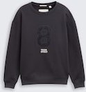 TOM TAILOR Mädchen Oversize Sweatshirt mit Applikation, grau, Uni, Gr. 128