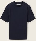 TOM TAILOR Mädchen Cropped T-Shirt mit Rippstruktur, blau, Uni, Gr. 176