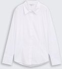 TOM TAILOR Damen Fitted Popeline Hemdbluse, weiß, Uni, Gr. 44