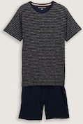 TOM TAILOR Herren Pyjama-Set mit Streifenmuster, blau, Gestreift, Gr. 54