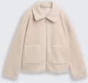 TOM TAILOR Damen Sweatjacke aus Teddyfleece, beige, Meliert, Gr. XL